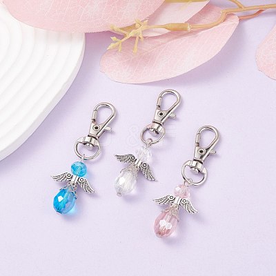 Faceted Teardrop Glass Pendants HJEW-AL0034-1