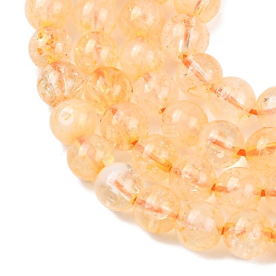 Natural Citrine Beads Strands G-E483-12-6mm-1