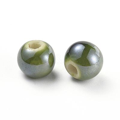 Glazed Porcelain Beads PORC-D001-10mm-11-1