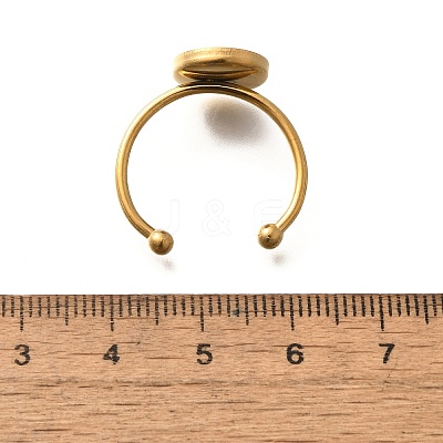 304 Stainless Steel Open Cuff Ring Components STAS-M057-01D-G-1