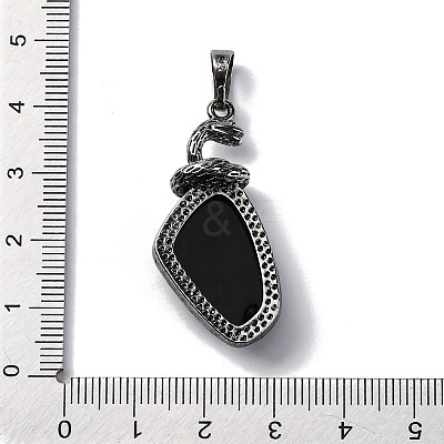 Natural Obsidian Pendants G-K338-42AS-01-1