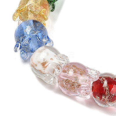 Gold Sand Lampwork Beads Strands LAMP-P069-02A-07-1