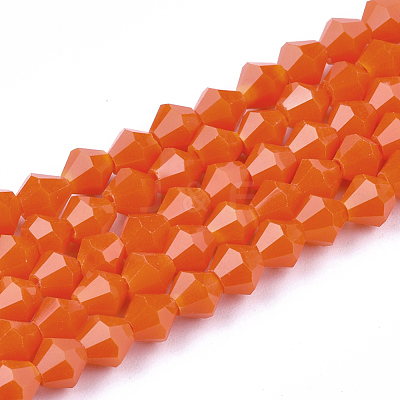 Opaque Solid Color Glass Beads Strands GLAA-Q080-4mm-B03-1