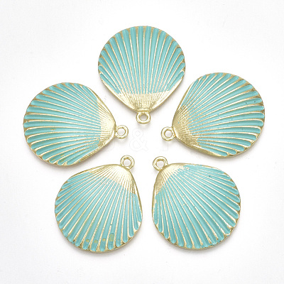 Spray Painted Alloy Pendants PALLOY-T065-20B-1