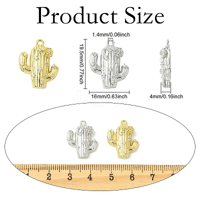 6Pcs 2 Colors Brass with Cubic Zirconia Pendants KK-CJ0003-52-1