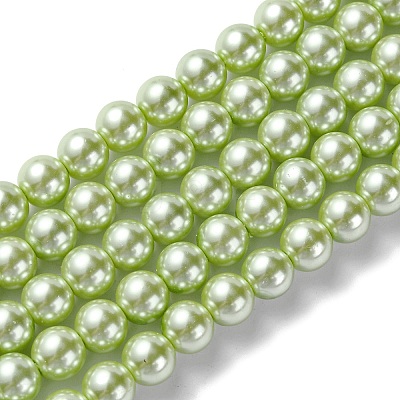 Eco-Friendly Dyed  Glass Pearl Round Bead Strands HY-A002-8mm-RB065-1