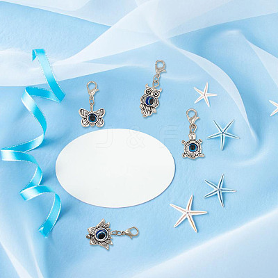10 Sets Evil Eye Pendant Decorations HJEW-DR0001-07-1