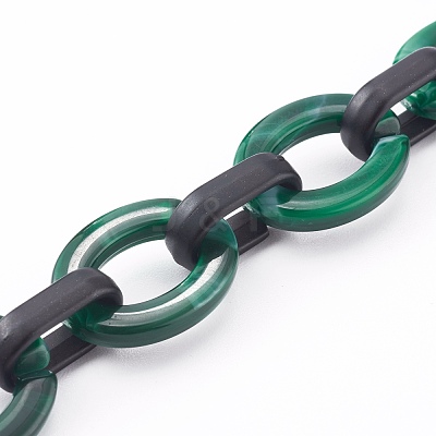 Imitation Gemstone Style & Opaque Spray Painted Acrylic Cable Chains AJEW-JB00910-04-1