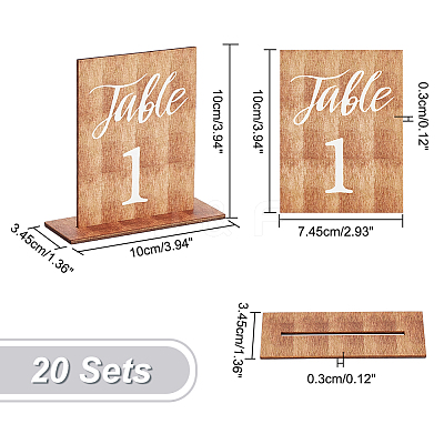 Rectangle Wooden Vertical Sign Holders ODIS-WH0057-01-1