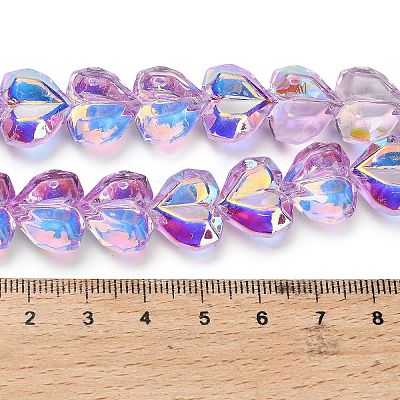 Electroplate Transparent Glass Beads Strands EGLA-B012-AB06-1