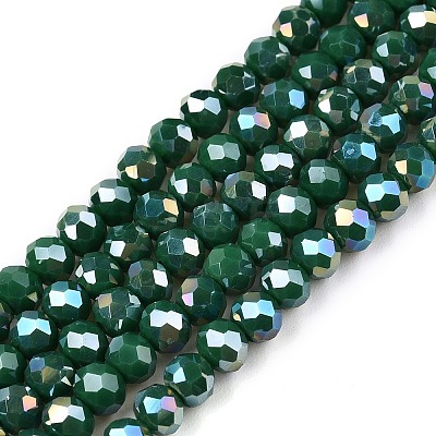 Electroplate Glass Beads Strands EGLA-A044-P4mm-B09-1