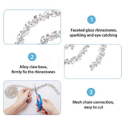Glass Rhinestone Handmade Beaded Chains FIND-WH0161-66A-1
