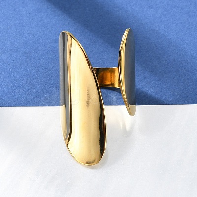 304 Stainless Steel Open Cuff Ring X-RJEW-Q775-01G-1