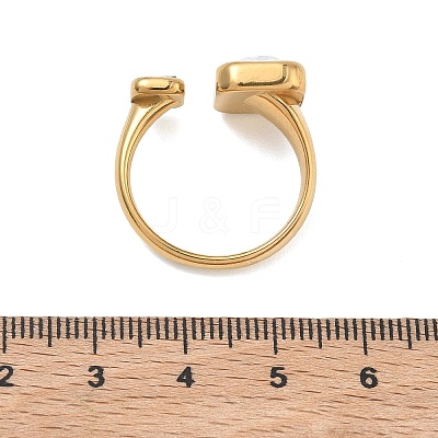 304 Stainless Steel Pave Clear Cubic Zirconia Cuff Open Rings for Women RJEW-F207-03C-G-1