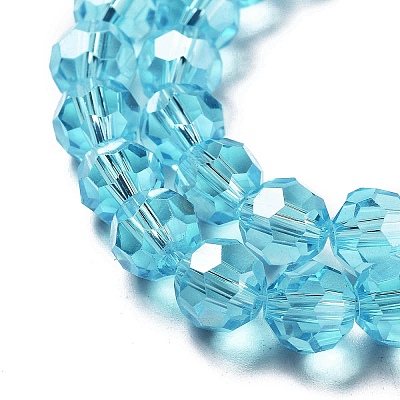 Electroplate Transparent Glass Beads Strands EGLA-A035-T8mm-A08-1