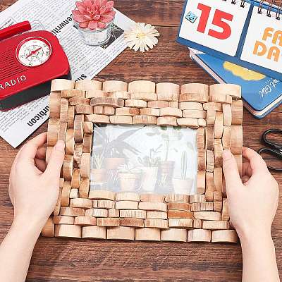 Natural Wood Photo Frames DJEW-WH0007-42-1
