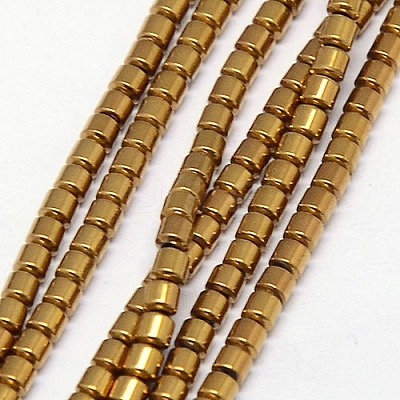 Electroplate Non-magnetic Synthetic Hematite Beads Strands G-J163-3x3mm-04-1