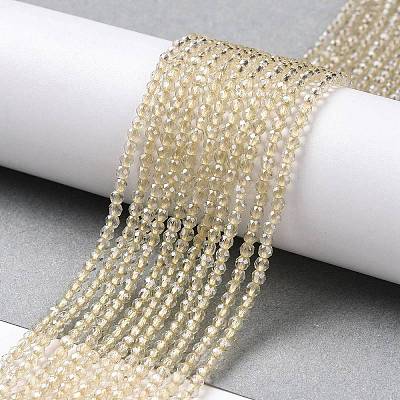 Transparent Electroplate Glass Beads Strands GLAA-H021-01A-PL02-1