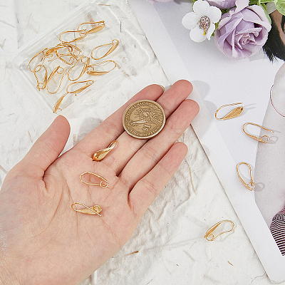 20Pcs Brass Earring Hooks KK-FH0007-17G-1