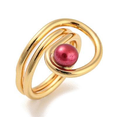 Brass Wire Wrap Finger Ring RJEW-Q804-03G-1