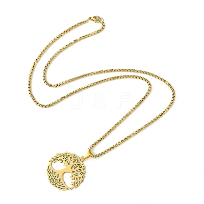 Stainless Steel Pendant Necklaces NJEW-L117-03A-G-1