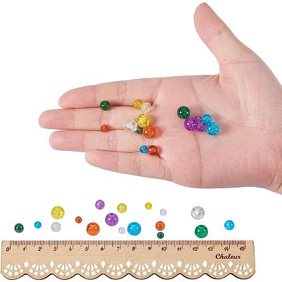Spray Painted Crackle Glass Beads CCG-PH0002-04-1