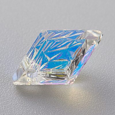 Embossed Glass Rhinestone Pendants GLAA-J101-04A-001AB-1