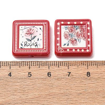 Baking Paint Printed Acrylic Beads AC-CBA46F7-01-1