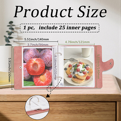 5 Inch PU Leather Cover Garden Seed Storage Organizer 2-Ring Binder Album AJEW-SP0004-72A-1