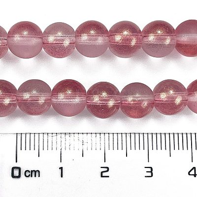 Frosted Transparent Glass Bead Strands GLAA-P065-8mm-09-1