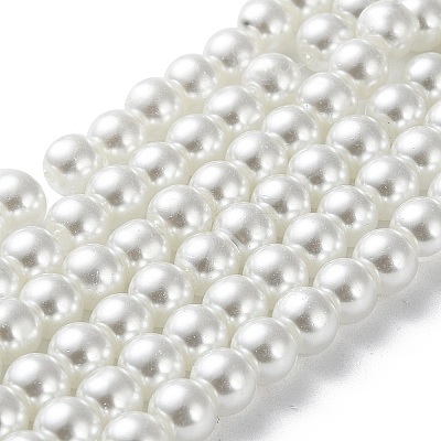 Baking Paint Pearlized Glass Pearl Round Bead Strands X-HY-Q003-6mm-01-1