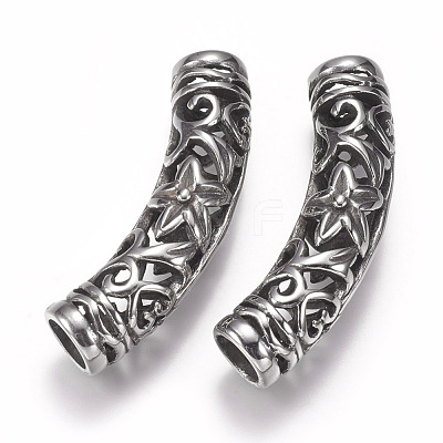 304 Stainless Steel Hollow Tube Beads STAS-F195-035AS-1