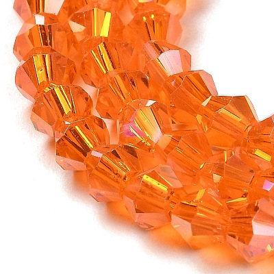 Transparent Electroplate Glass Beads Strands GLAA-F029-4mm-A11-1