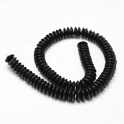 Natural Black Onyx Beads Strands G-P161-20-10x4mm-1