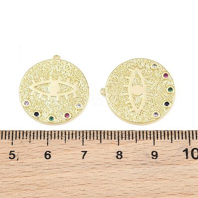 Brass Micro Pave Colorful Cubic Zirconia Pendants CU-CBA764E-02G-1