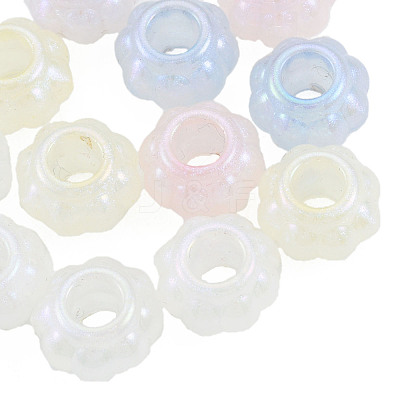Electroplate Acrylic European Large Hole Beads OACR-N010-059-1
