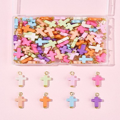 100Pcs Acrylic Pendant PALLOY-FS00039-03-1