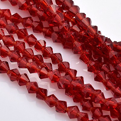 Faceted Bicone Glass Beads Strands X-EGLA-P017-3mm-12-1