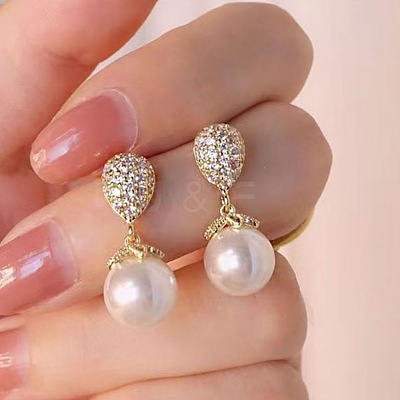 Alloy Rhinestone Teardrop Stud Earrings WG02693-01-1