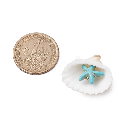Summer Beach Natural Shell Pendants PALLOY-JF02648-02-1