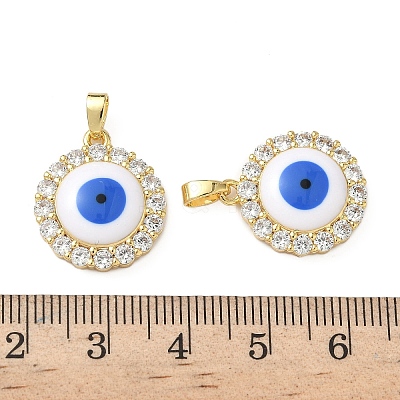 Brass Micro Pave Cubic Zirconia Pendants KK-I371-38G-01-1