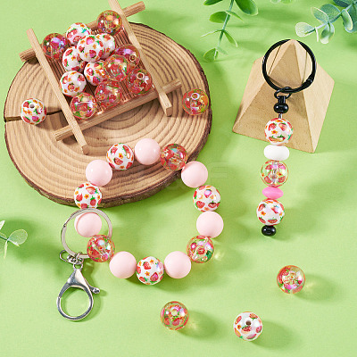 28Pcs 2 Styles UV Plating Iridescent Transparent Acrylic Beads OACR-TA0005-09-1
