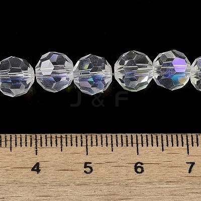 Electroplate Transparent Glass Beads Strands EGLA-A035-T8mm-L19-1