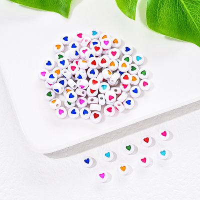 White Opaque Acrylic Beads SACR-YW0001-15-1