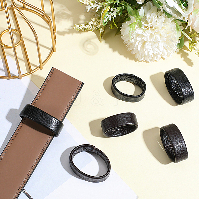 6Pcs 6 Styles Cowhide Leather Loop Keepers FIND-CL0001-61-1