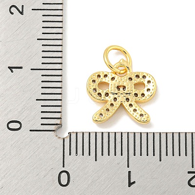 Rack Plating Brass Micro Pave Clear Cubic Zirconia Pendants KK-B093-01A-G-1