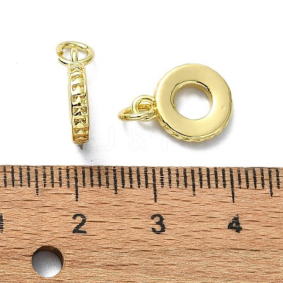 Rack Plating Brass Micro Pave Clear Cubic Zirconia Pendants KK-R157-06G-1