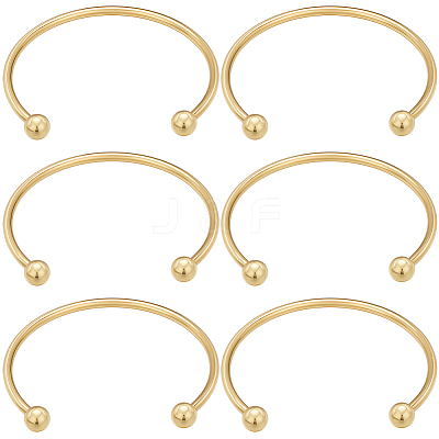 6Pcs Rack Plating Brass Cuff Bangle Making KK-BBC0013-98-1