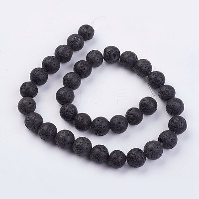 Natural Lava Rock Beads Strands G-F436-12mm-1