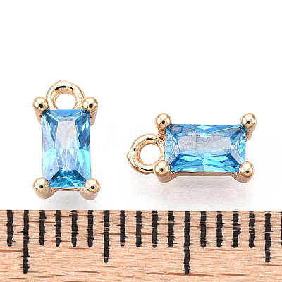 Brass Cubic Zirconia Charms X1-KK-S350-367H-1